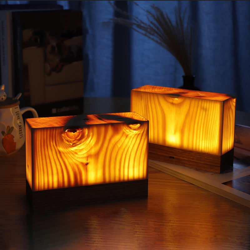 Elegancka lampa stołowa LED – WoodGlow