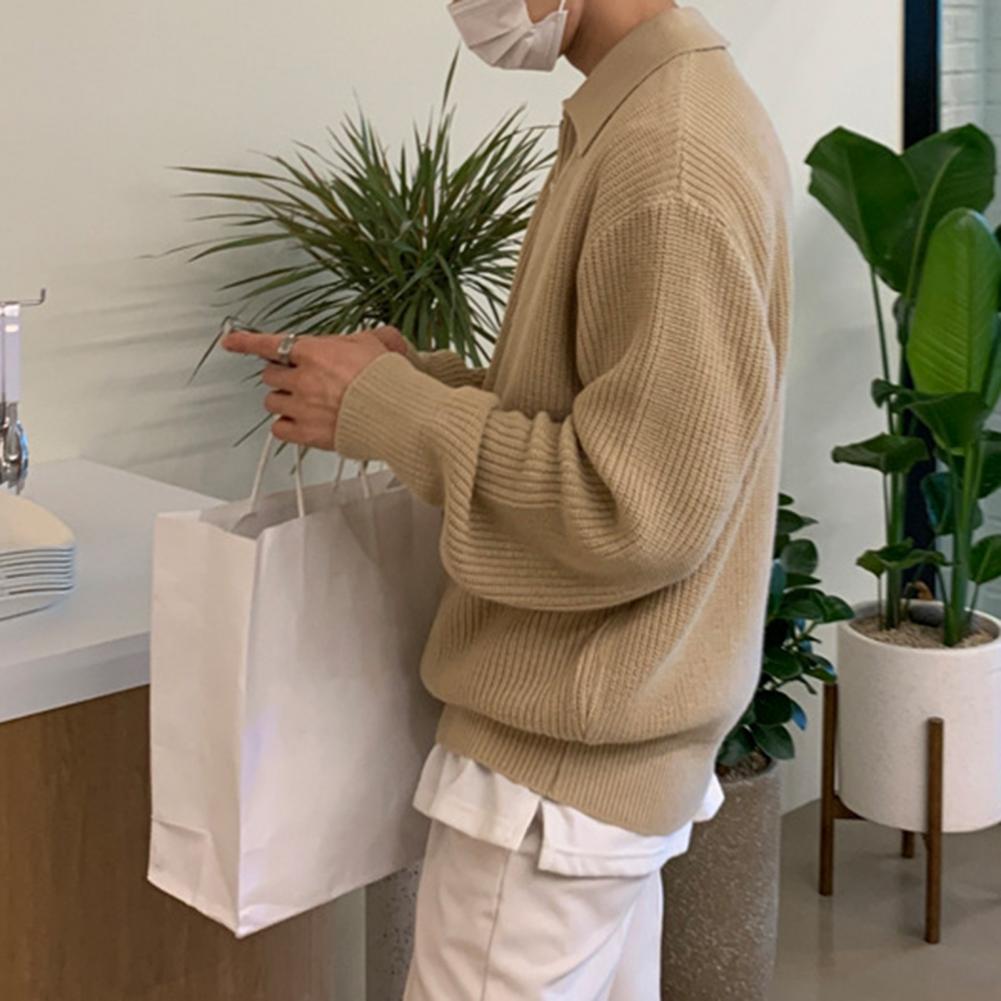 Vintage Męski Sweter Zimowy z Połową Zamka