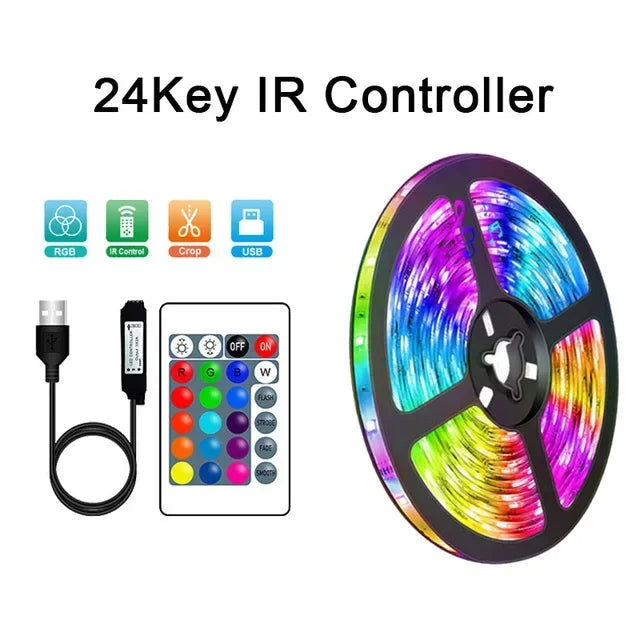 RGB LED USB Pasek - Zmiennokolorowe Oświetlenie do Dekoracji Wnętrz i Podświetlenia Telewizora