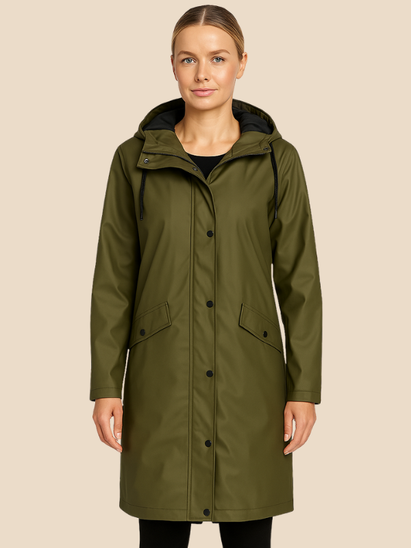 Janna | Kobiecy płaszcz przeciwdeszczowy z kapturem w stylu Lekki
