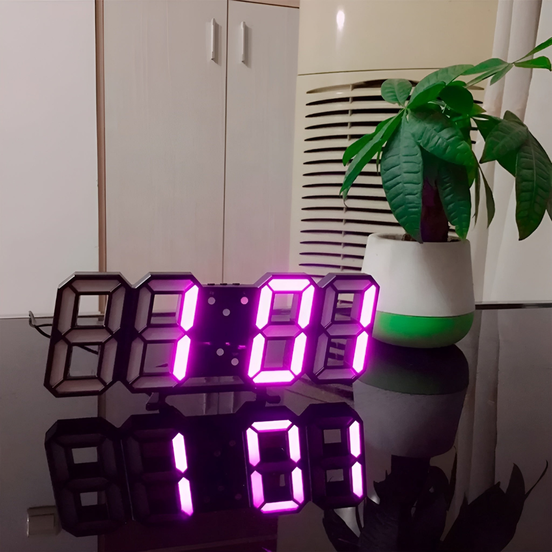 Nowoczesny Zegar Ścienny LED 3D z Cyfrowym Wyświetlaczem i Łatwą Obsługą