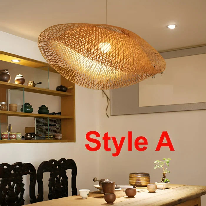 Stylowa Lampa Wisząca z Rattanu - NaturGlow