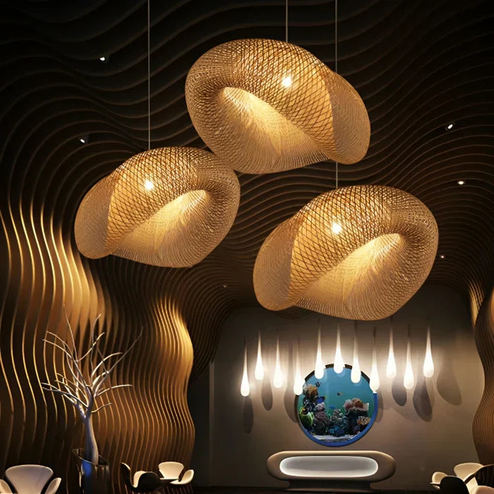 Stylowa Lampa Wisząca z Rattanu - NaturGlow