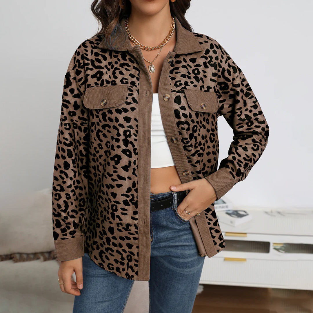 LEOPARD - Elegancka Damska Kurtka w Wzór Lamparta