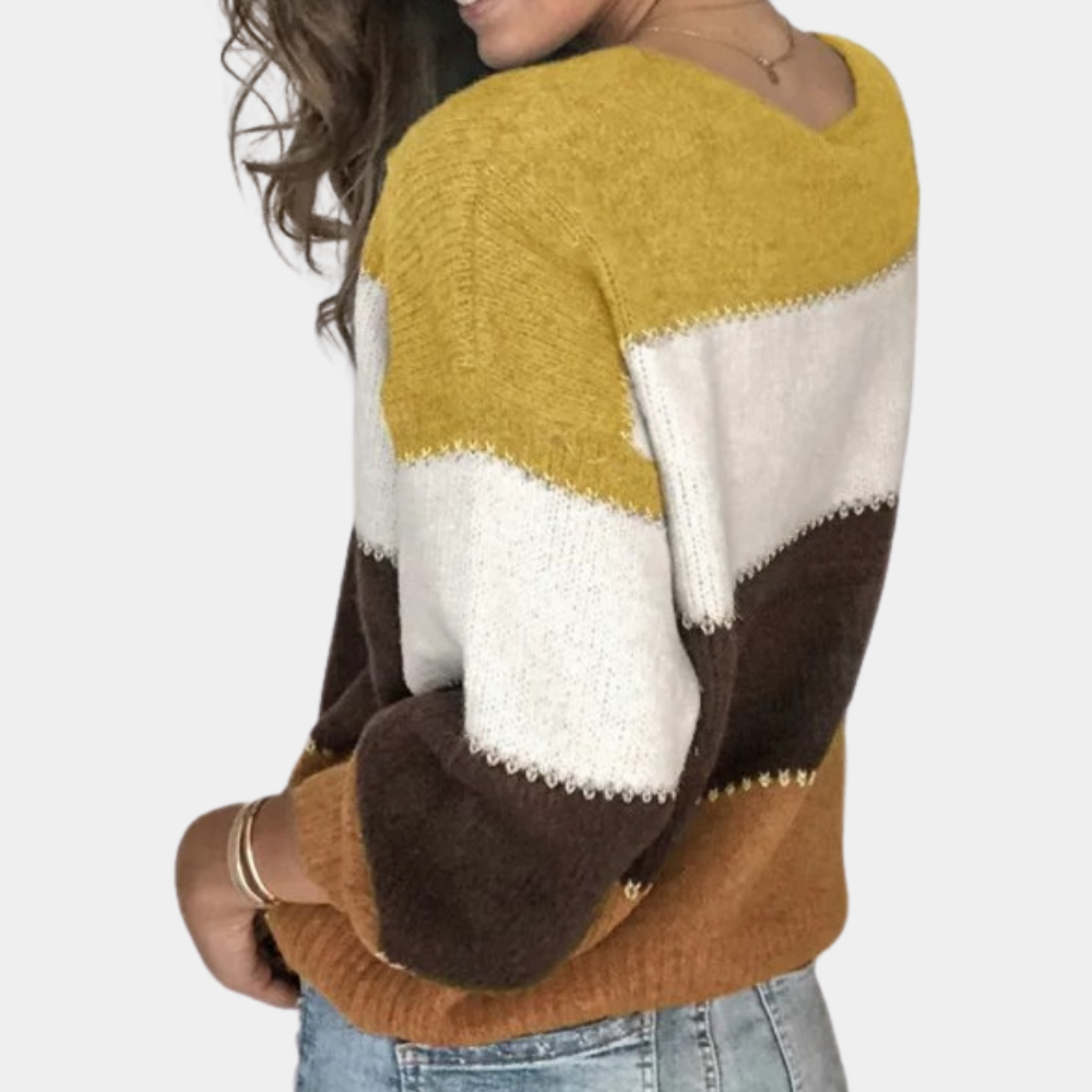 CHLOE - Elegancki sweter w paski na sezon jesienny