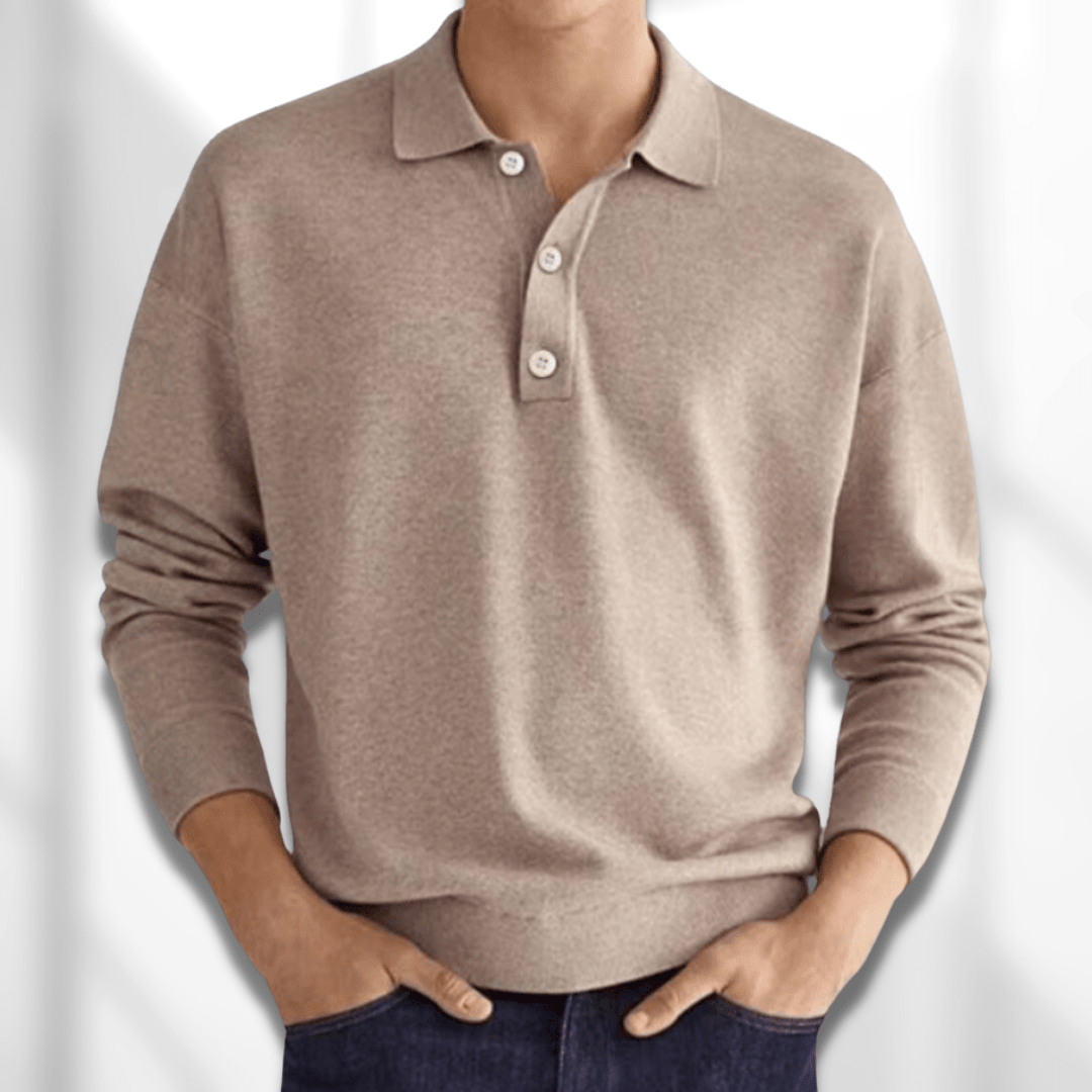 LEONARDO - Męski Polo Pullover