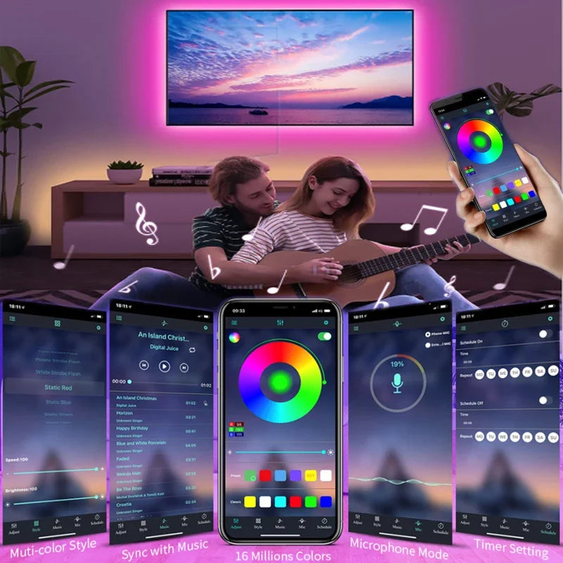 RGB LED USB Pasek - Zmiennokolorowe Oświetlenie do Dekoracji Wnętrz i Podświetlenia Telewizora