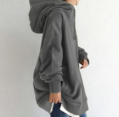 Zimowy damski hoodie z zamkiem błyskawicznym