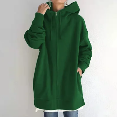 Zimowy damski hoodie z zamkiem błyskawicznym