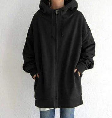 Zimowy damski hoodie z zamkiem błyskawicznym