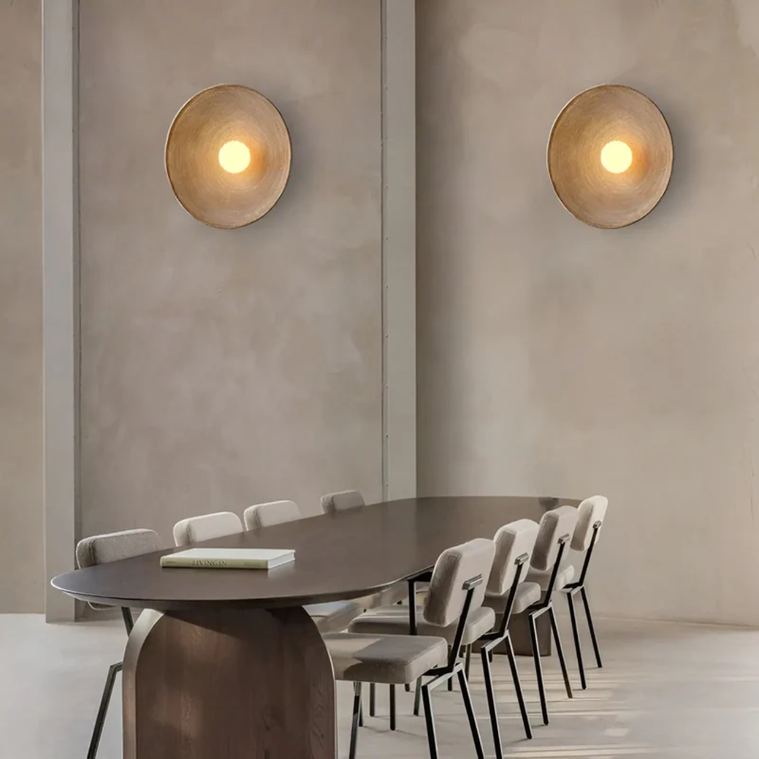 Japońska lampa ścienna Wabi-Sabi - ZenGlow Okrągła