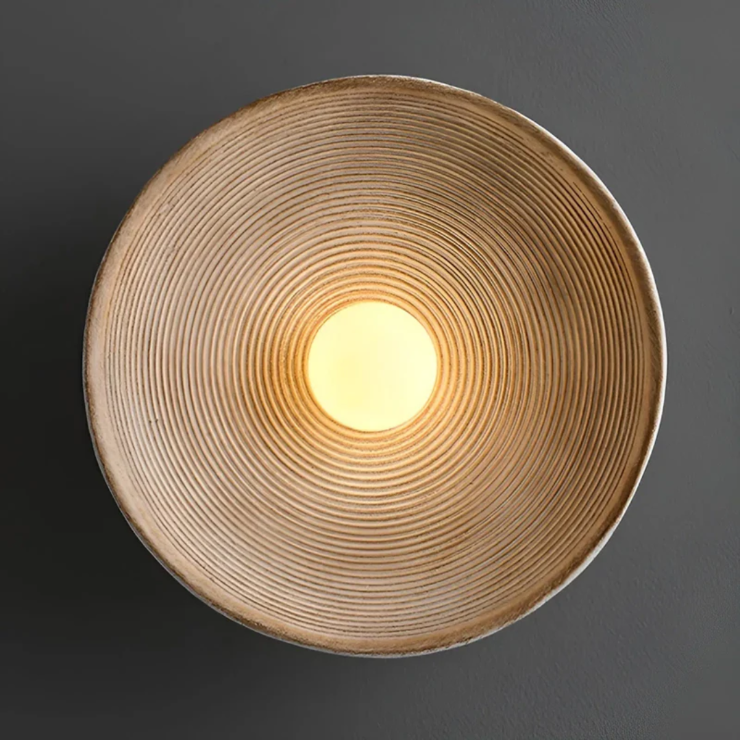 Japońska lampa ścienna Wabi-Sabi - ZenGlow Okrągła