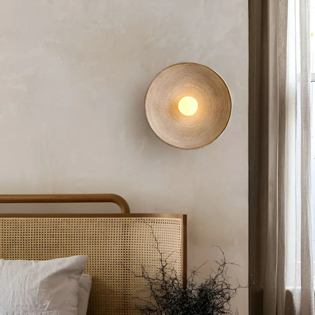 Japońska lampa ścienna Wabi-Sabi - ZenGlow Okrągła