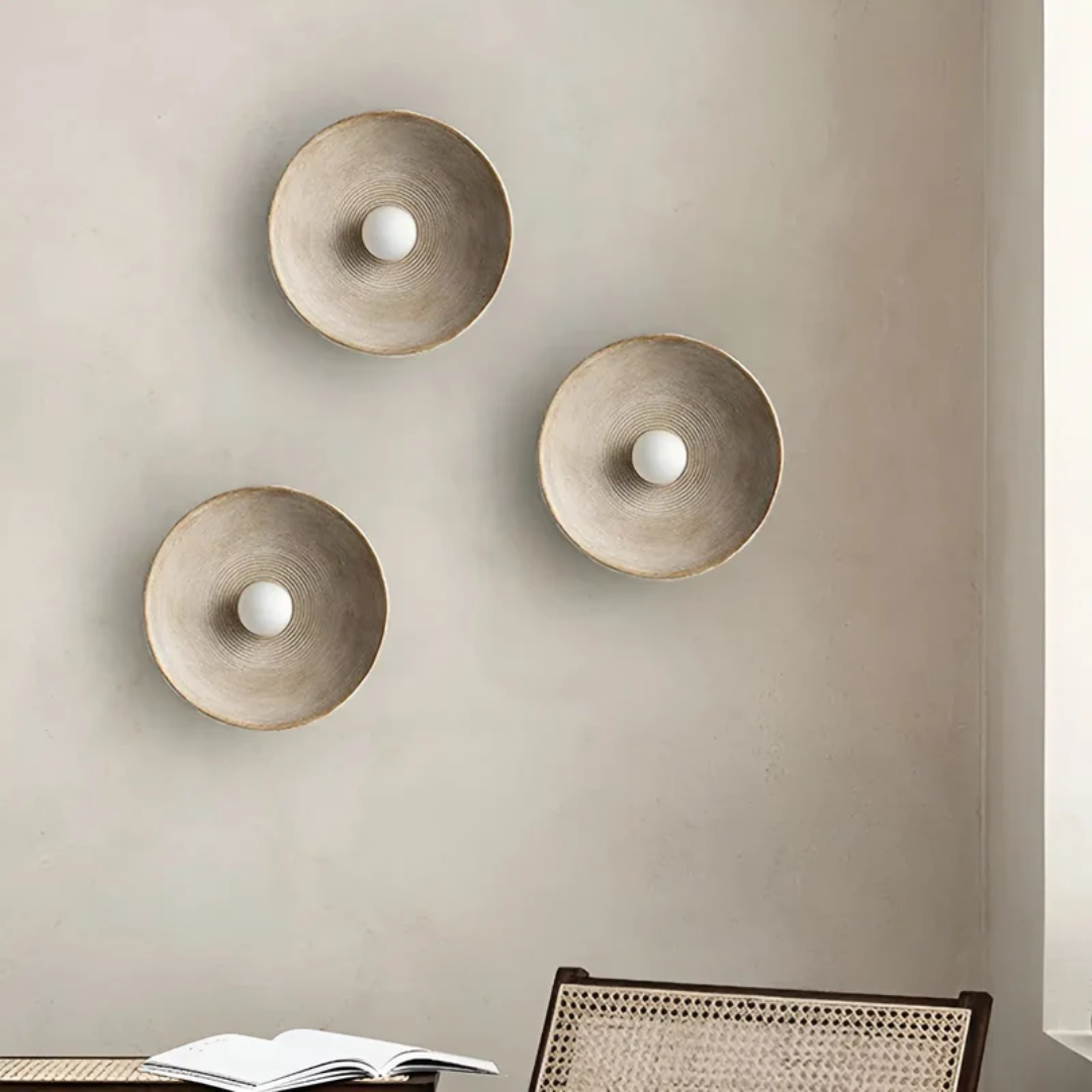 Japońska lampa ścienna Wabi-Sabi - ZenGlow Okrągła