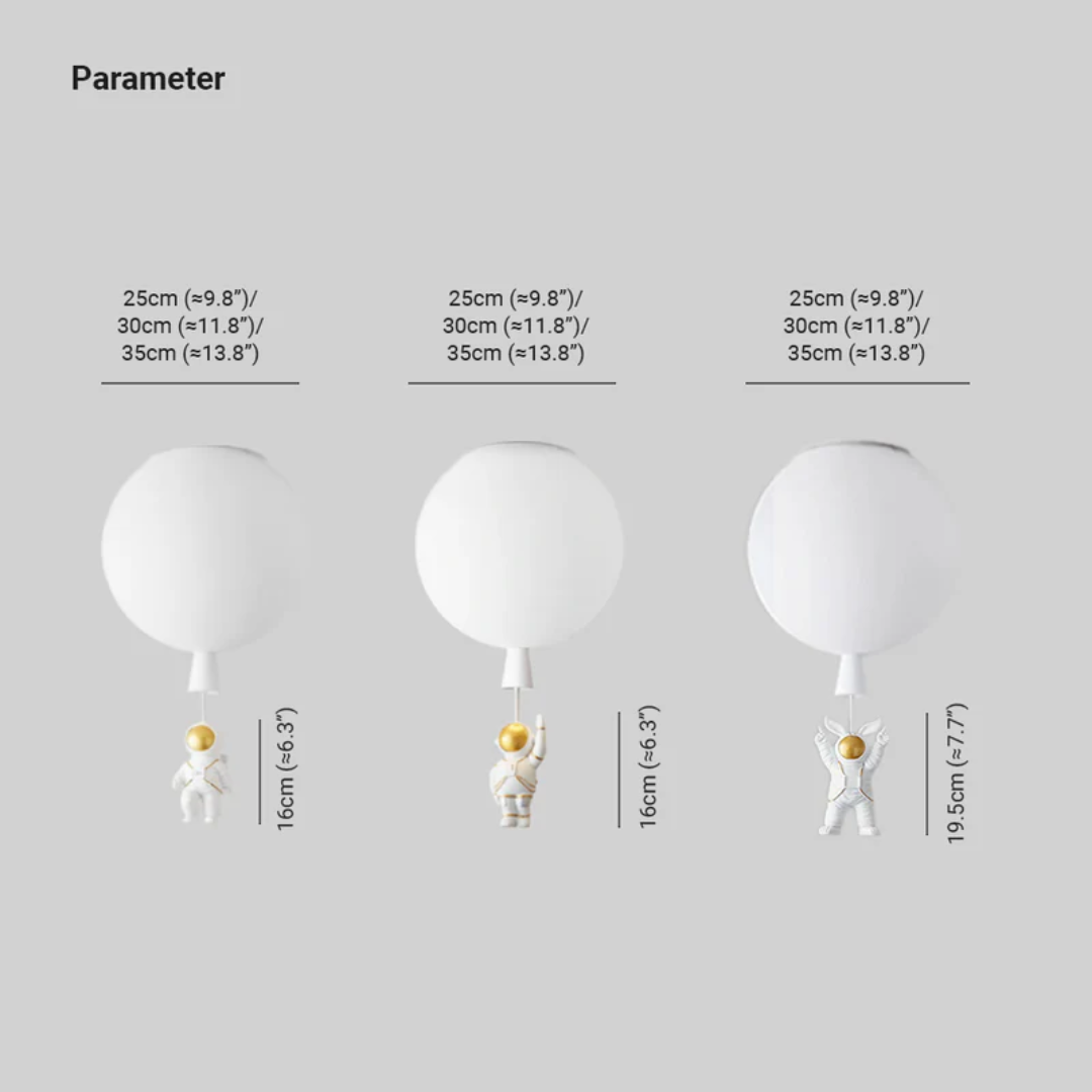 Nowoczesna Lampa sufitowa LED Księżyc/Astronauta do pokoju dziecięcego - CosmoGlow