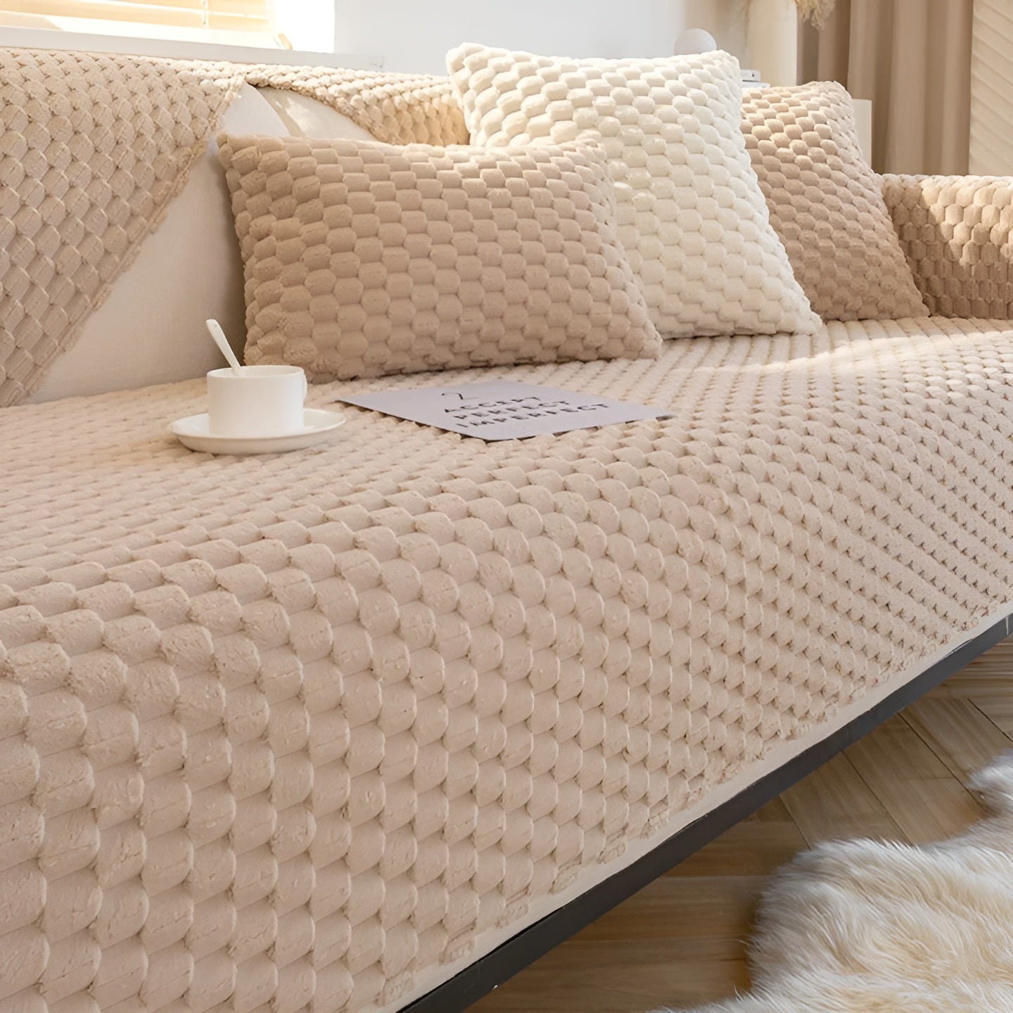 Elegancki welurowy pokrowiec na sofę – VeluLuxe