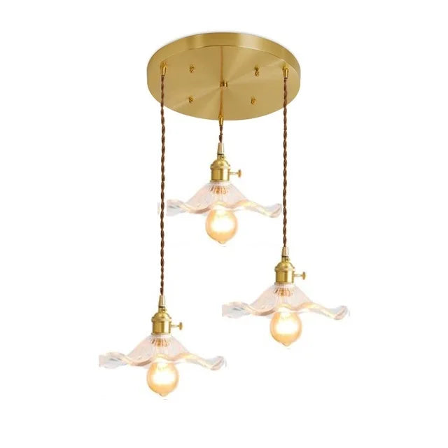 Nordycka Lampa Wisząca LED | Kolorowe Szklane i Miedziane Oświetlenie do Sypialni, Salonu i Baru