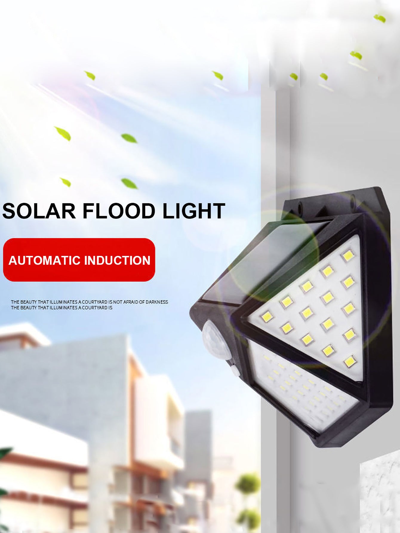 Uniwersalna Lampa Solarno-Wodoodporna LED do Ogrodu z Czujnikiem Ruchu