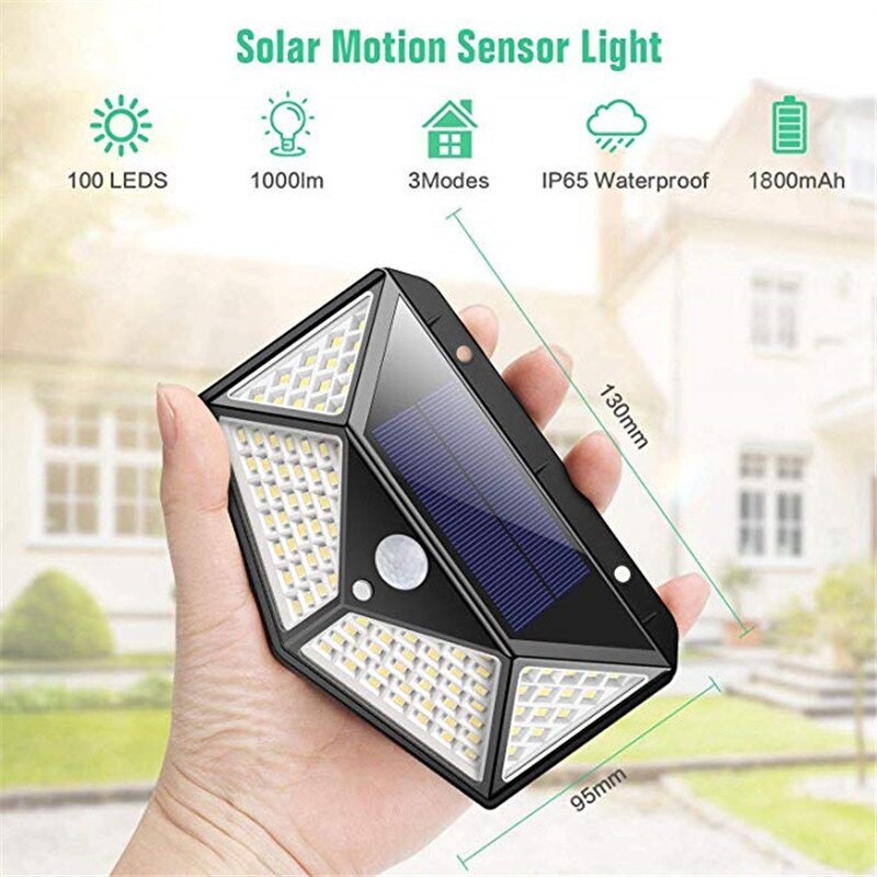 Uniwersalna Lampa Solarno-Wodoodporna LED do Ogrodu z Czujnikiem Ruchu