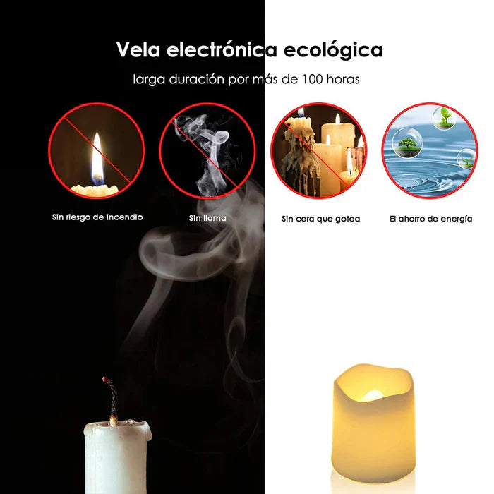 GlowFlicker - Zestaw 24 bezpłomieniowych świec LED