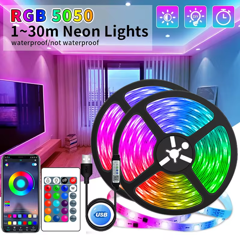 RGB LED USB Pasek - Zmiennokolorowe Oświetlenie do Dekoracji Wnętrz i Podświetlenia Telewizora