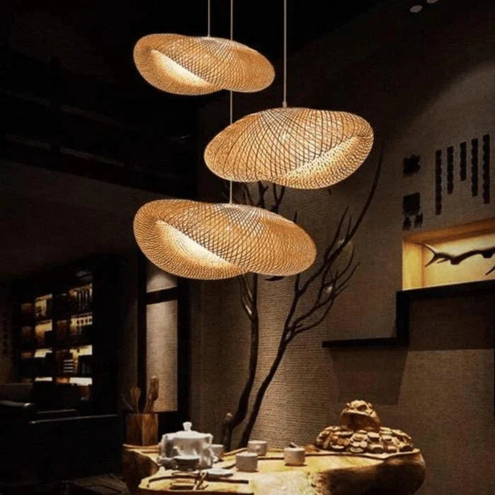 Stylowa Lampa Wisząca z Rattanu - NaturGlow