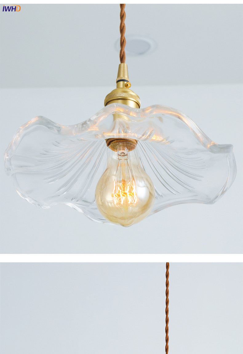 Nordycka Lampa Wisząca LED | Kolorowe Szklane i Miedziane Oświetlenie do Sypialni, Salonu i Baru