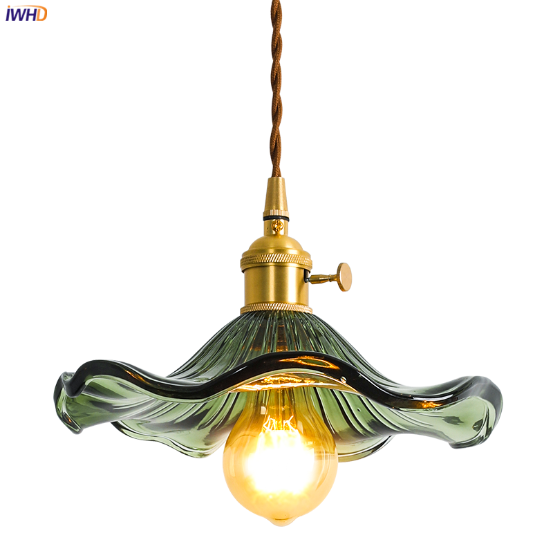 Nordycka Lampa Wisząca LED | Kolorowe Szklane i Miedziane Oświetlenie do Sypialni, Salonu i Baru