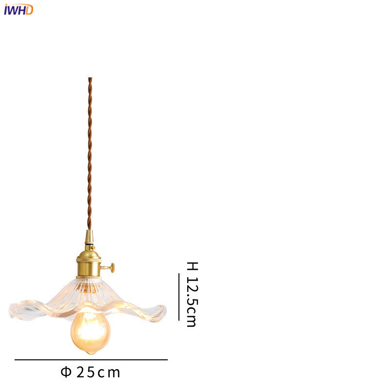 Nordycka Lampa Wisząca LED | Kolorowe Szklane i Miedziane Oświetlenie do Sypialni, Salonu i Baru
