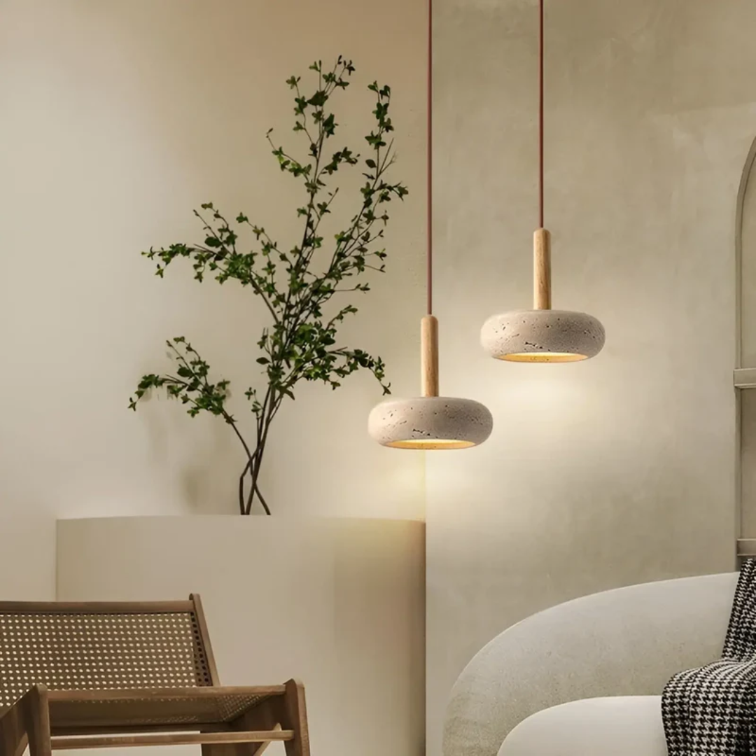 TranquilHalo - Retro Japońska Lampa Sufitowa LED