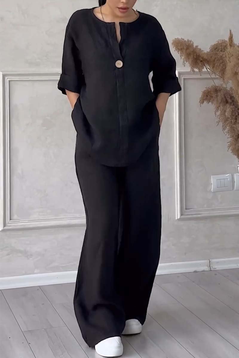 Lisanne - Casual Women's Cotton-Linen Two-Piece Set