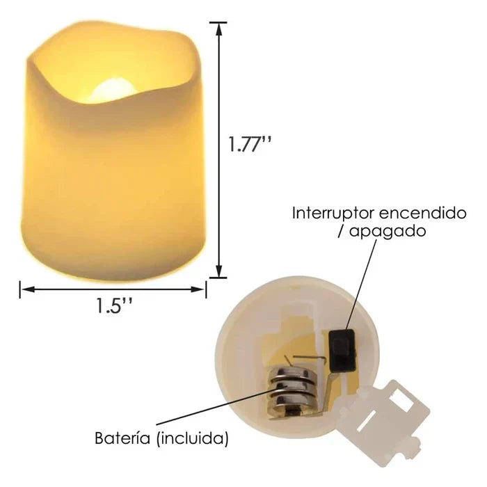 GlowFlicker - Zestaw 24 bezpłomieniowych świec LED