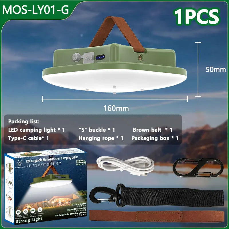 80W Słoneczna Lampa Kempingowa LED z Magnesem i Funkcją Zoom