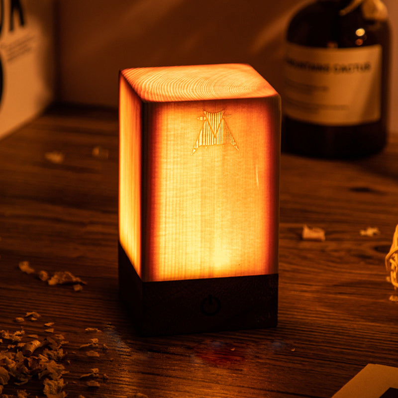 Elegancka lampa stołowa LED – WoodGlow