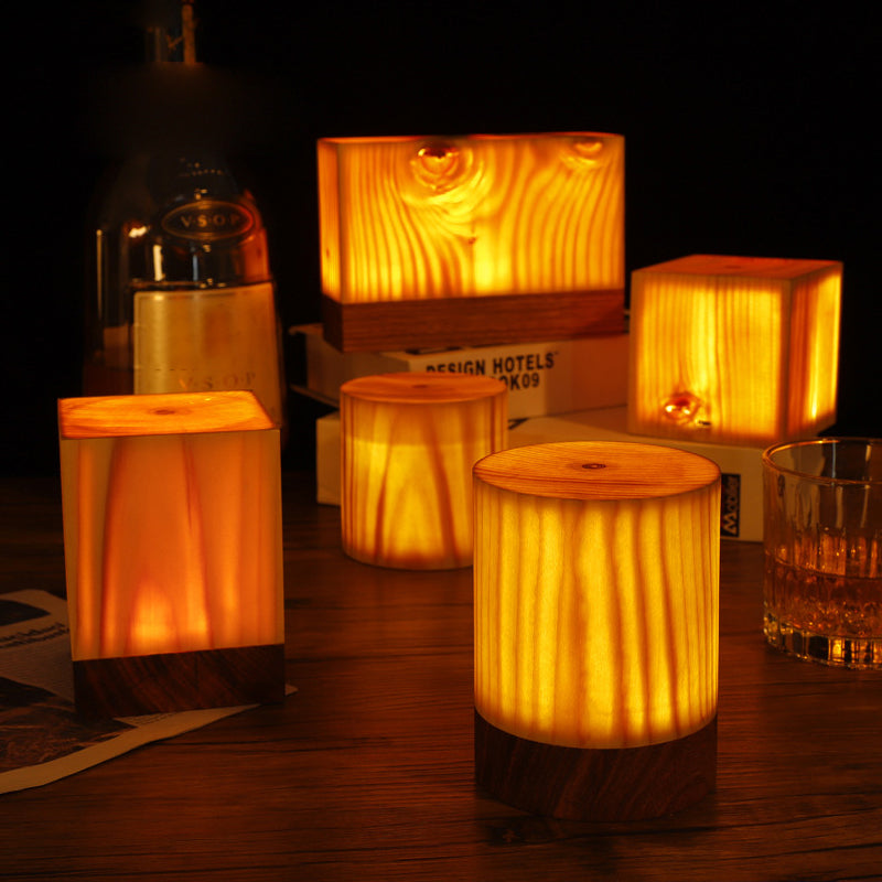 Elegancka lampa stołowa LED – WoodGlow