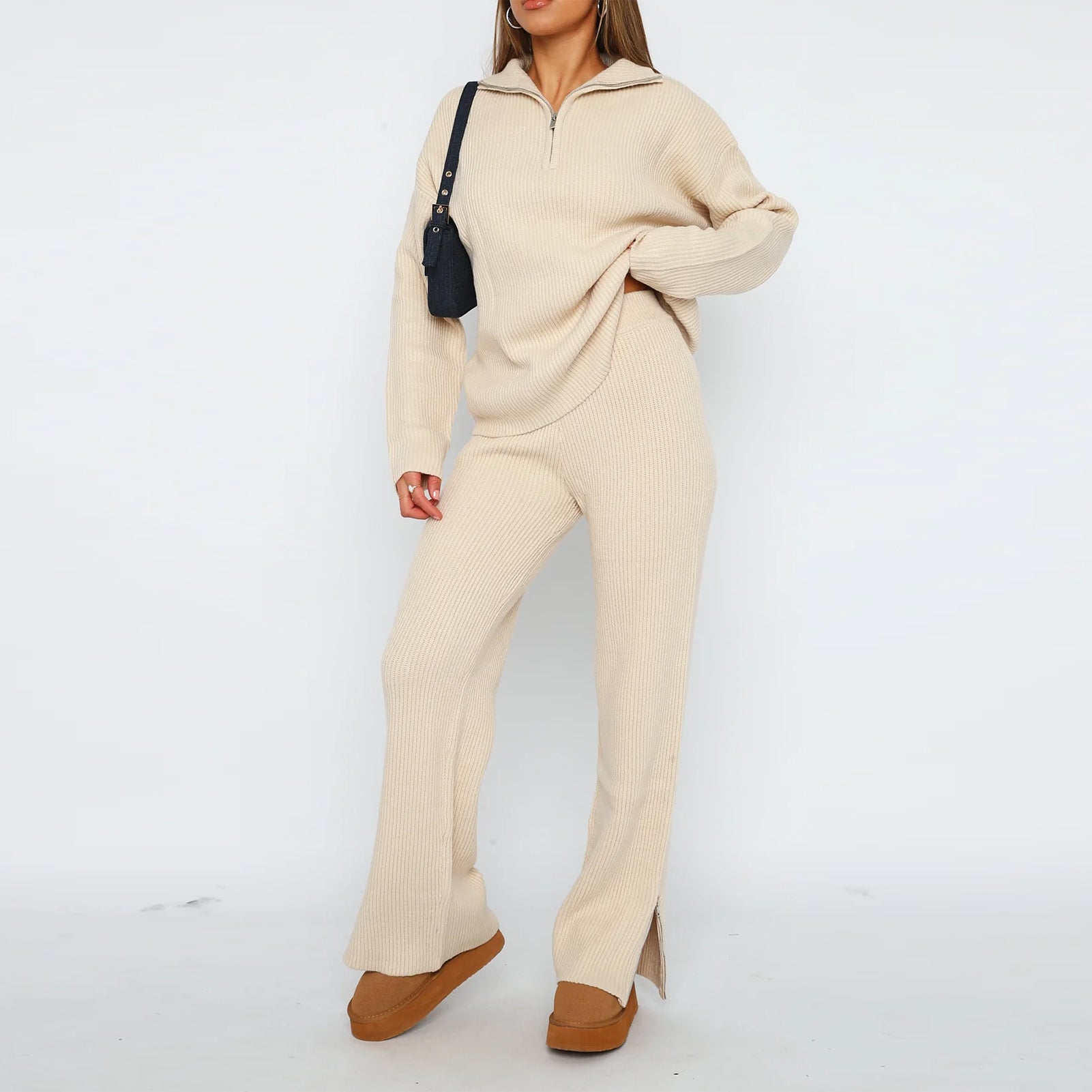 Kim | Knit Set with Flared Trousers