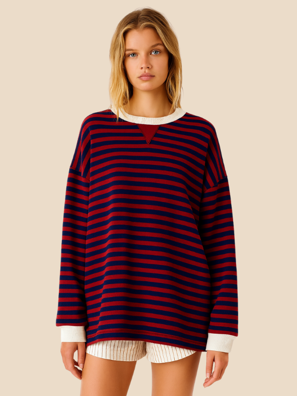 Mabel | Kobiecy sweter w paski o oversize'owym kroju