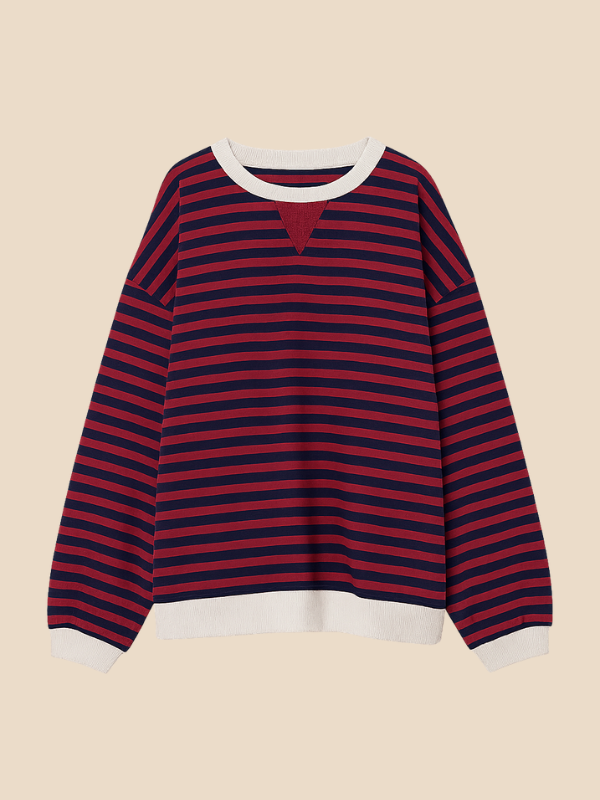 Mabel | Kobiecy sweter w paski o oversize'owym kroju