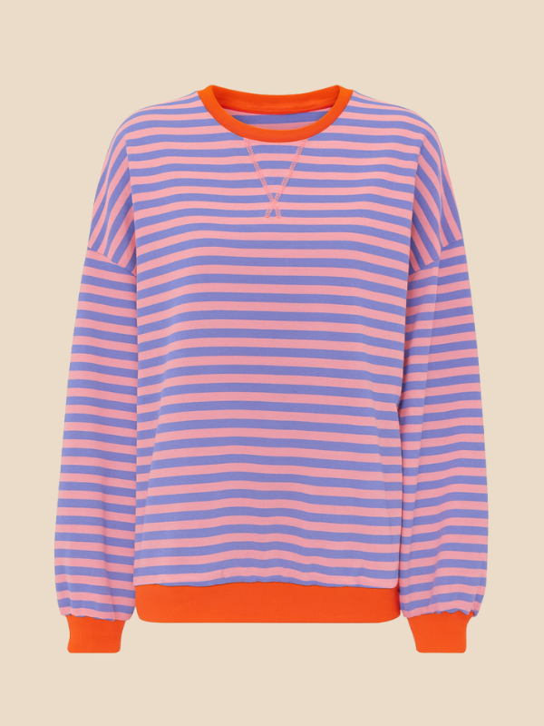 Mabel | Kobiecy sweter w paski o oversize'owym kroju