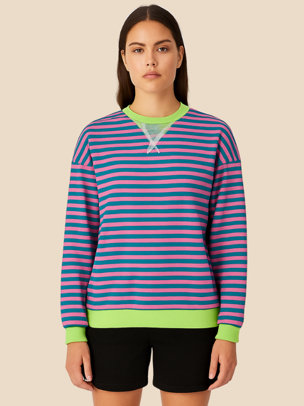 Mabel | Kobiecy sweter w paski o oversize'owym kroju