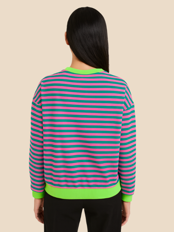 Mabel | Kobiecy sweter w paski o oversize'owym kroju