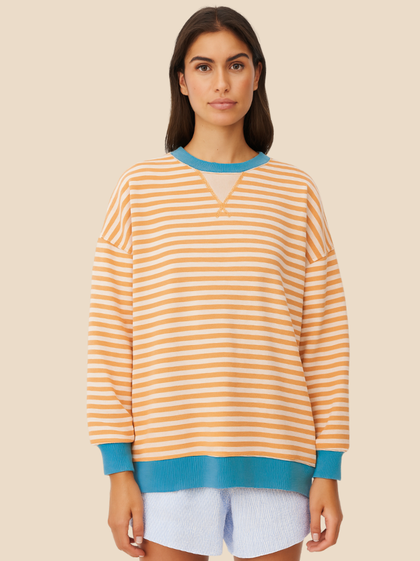 Mabel | Kobiecy sweter w paski o oversize'owym kroju