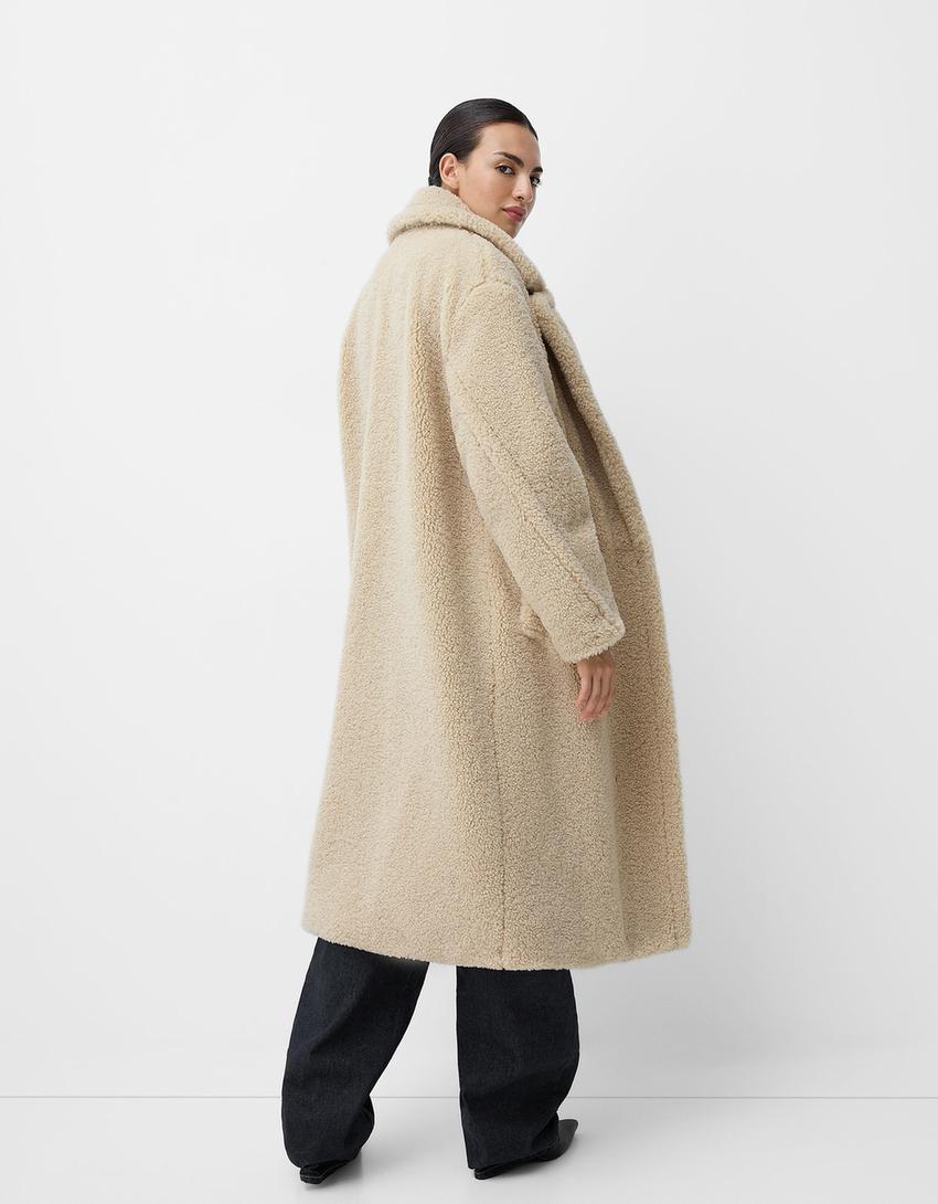 Oversized Teddy Płaszcz Damski na Zimę