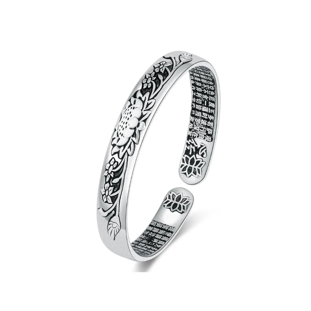 Silver Lotus Serenity Bracelet