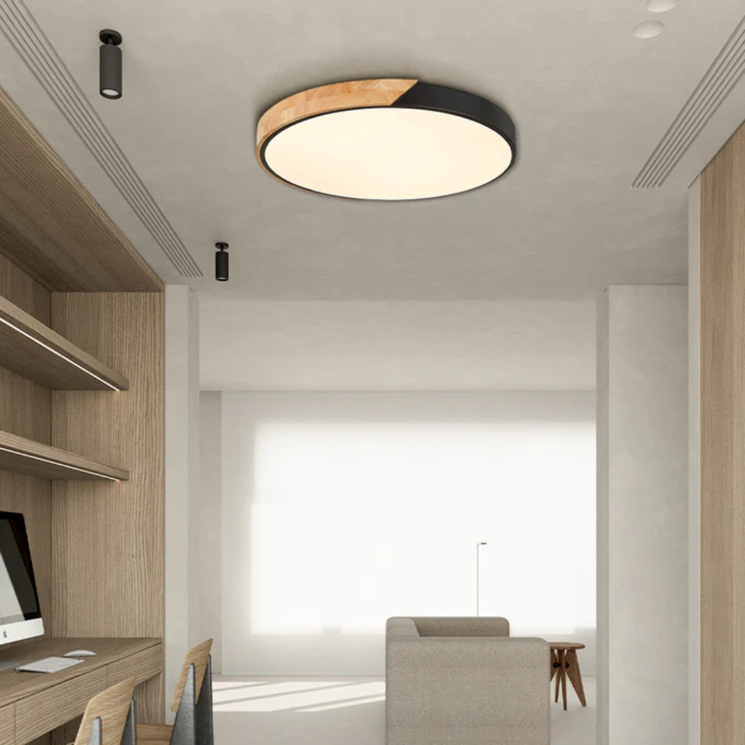 Delos - Skandynawska Drewniana Lampa sufitowa LED