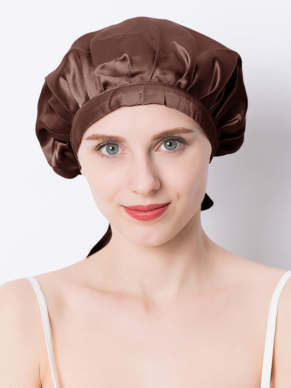 SilkCrown - Klasyczna jedwabna czapka do snu z elegancką wstążką