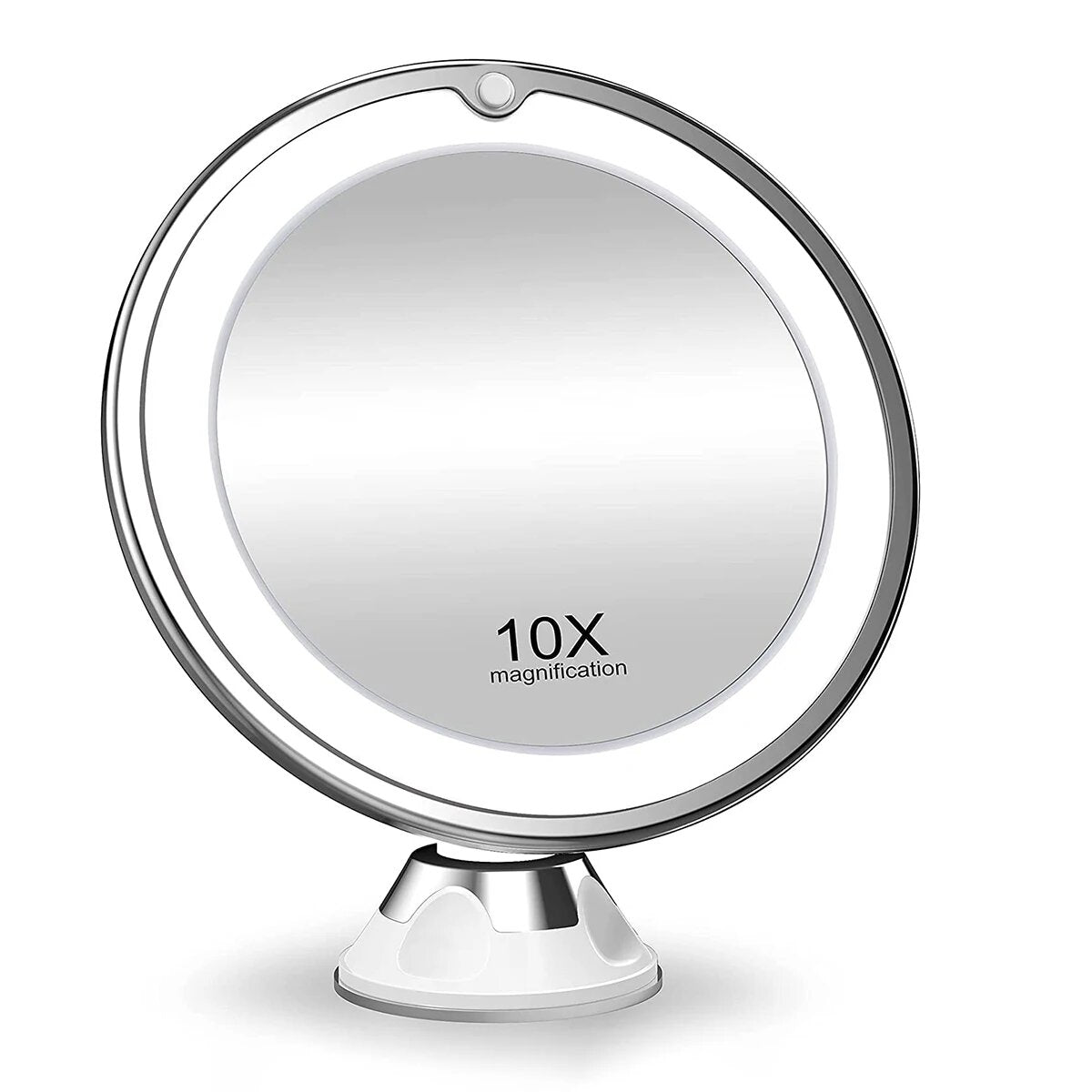 Lustro toaletowe LED 10x powiększenie z obrotową konstrukcją 360° i oświetleniem