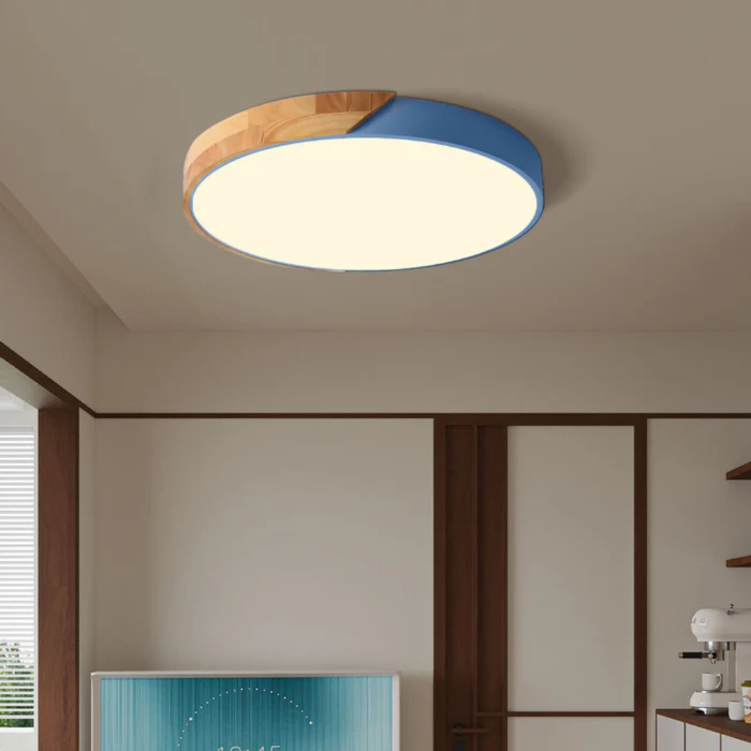 Delos - Skandynawska Drewniana Lampa sufitowa LED