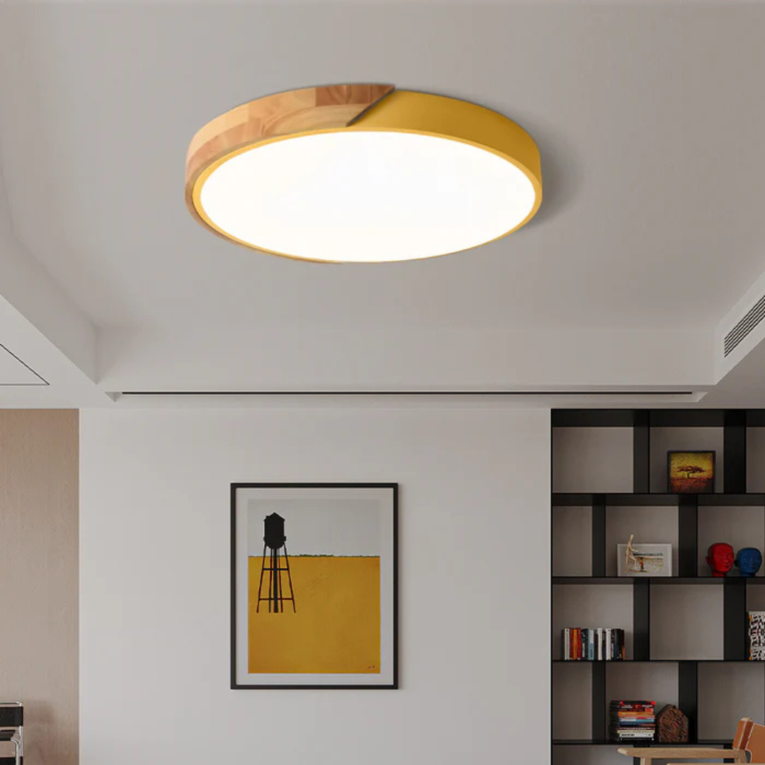 Delos - Skandynawska Drewniana Lampa sufitowa LED