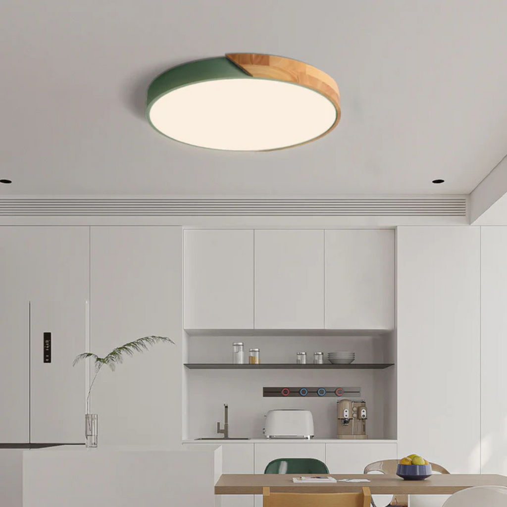 Delos - Skandynawska Drewniana Lampa sufitowa LED